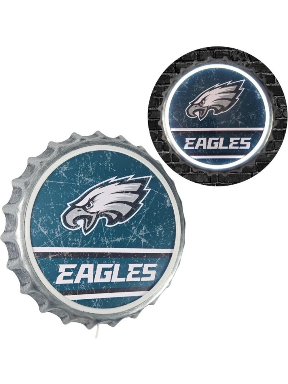 LED Distressed Bottlecap Wall Sign - Limited Edition NFL Team Spirit Decor